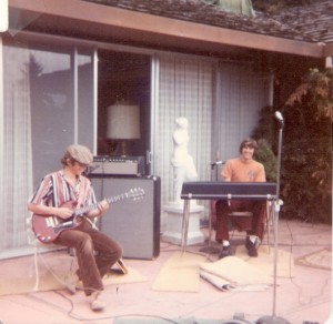 Doug with Jeff Rice, Wrath Creek keyboard player, 1974