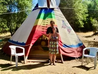 Doug and Cath at the Rainbowland TeePee, 2014