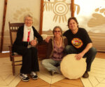Doug, sister Jaine, and Mom, in Cath’s Teepee, 10/2013.